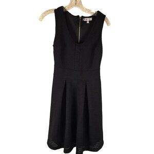 Jennifer Lopez Black Dress Sleeveless Fit & Flare Silver Zipper Size 2 JH1772